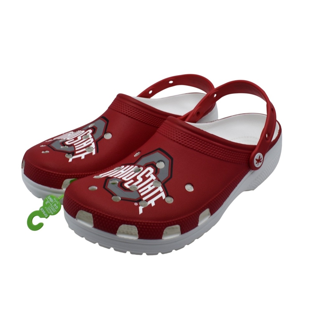 Crocs Ohio State Buckeyes Classic Clog Unisex M10/W12 Red White New 209606-100